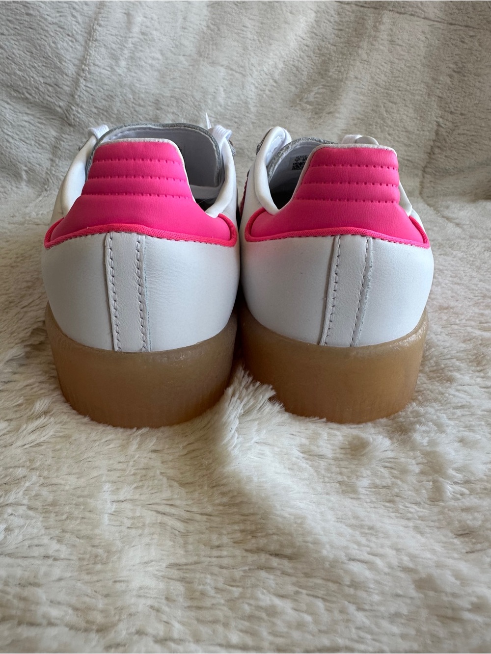 NWT Adidas Originals Sambae White and Bright Pink, W 7 - Picture 9 of 12